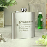 Personalised groomsman hip flask stainless steel 170ml, UK version