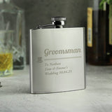 Personalised groomsman hip flask stainless steel 170ml, UK version