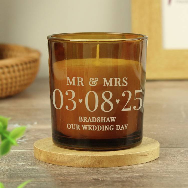 Candle vanilla personalised special date, UK version