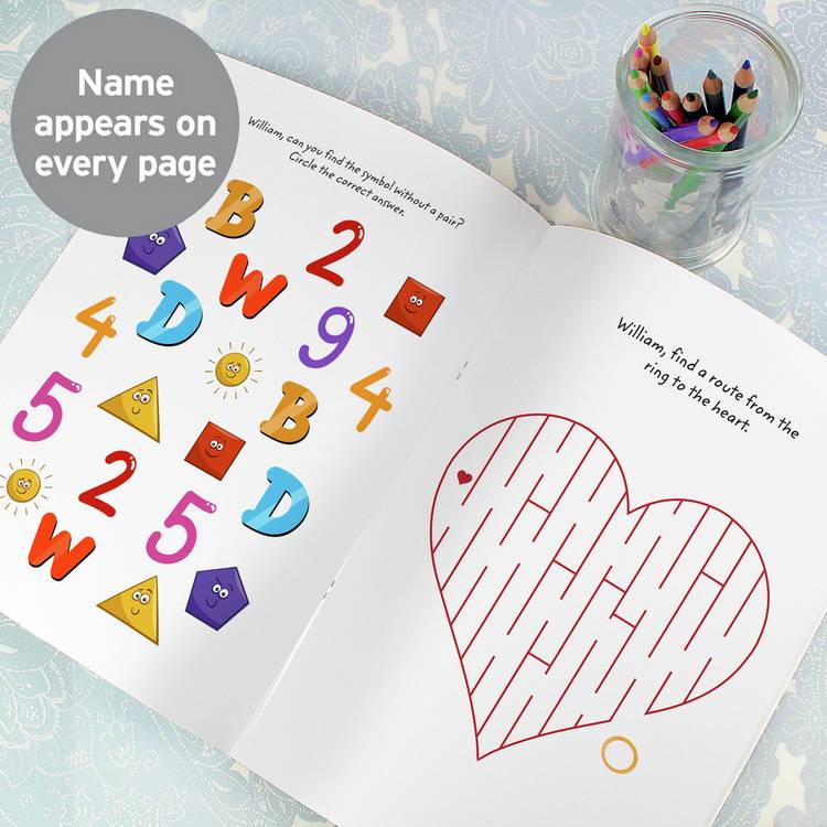 Personalised wedding activity book and stickers, imported from the UK
