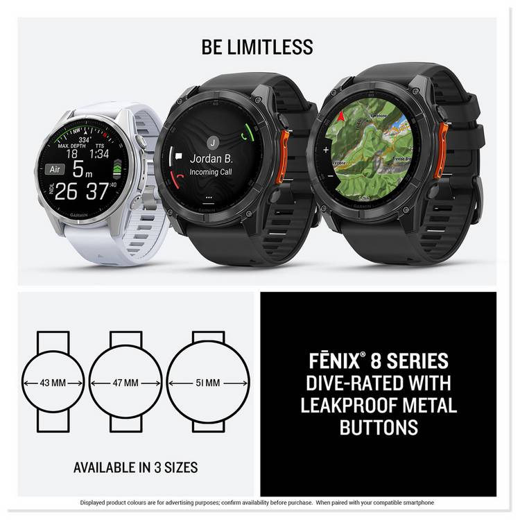 Garmin Fenix 8 smartwatch 47mm, UK version