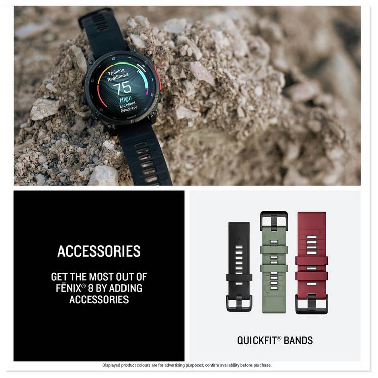 Garmin Fenix 8 43mm AMOLED smartwatch, imported from the UK