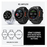 Garmin Fenix 8 43mm AMOLED smartwatch, imported from the UK