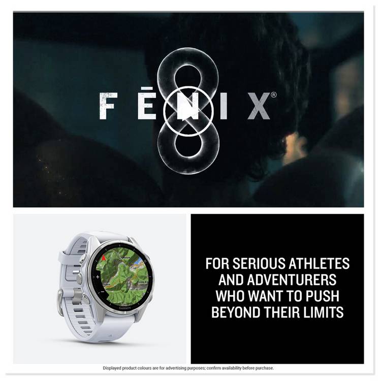 Garmin Fenix 8 43mm AMOLED smartwatch, imported from the UK