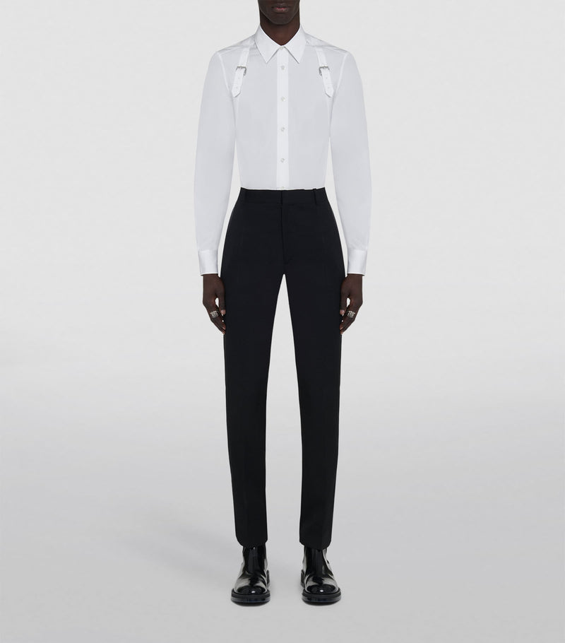 Pantalons ajustés en laine McQueen, importés du Royaume-Uni