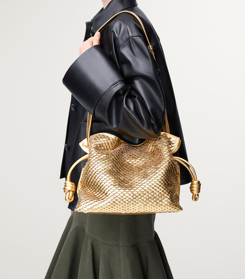 LOEWE medium leather scales Flamenco clutch, imported from the UK