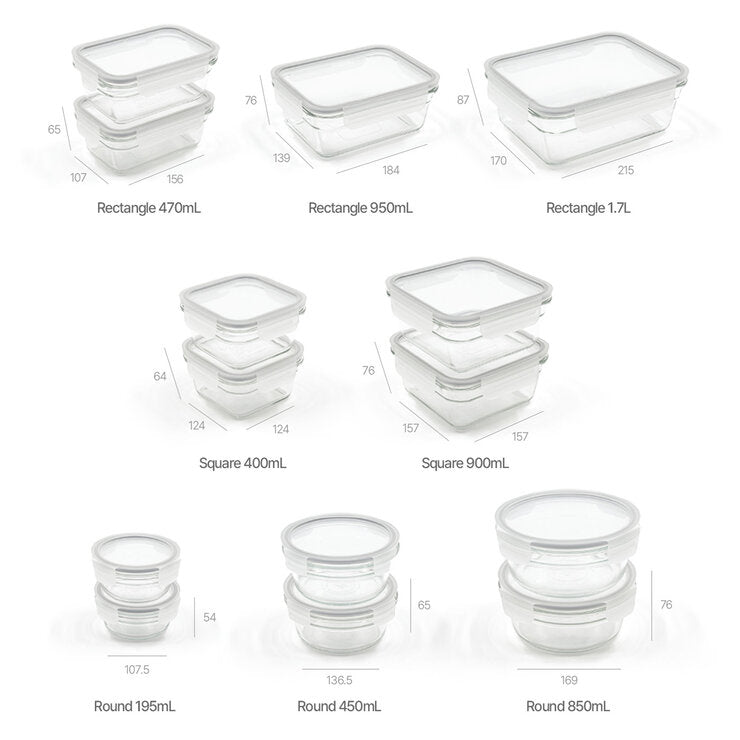 Glasslock 28-piece food storage set (British brand)