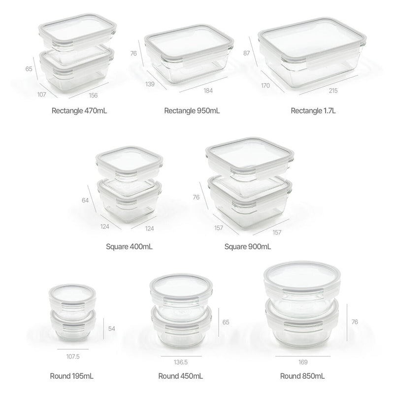 Glasslock 28-piece food storage set (British brand)