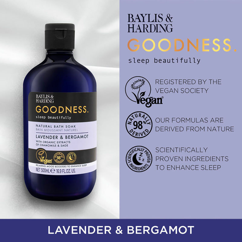 Baylis & Harding lavender bergamot bath soak 4 x 500ml, UK version