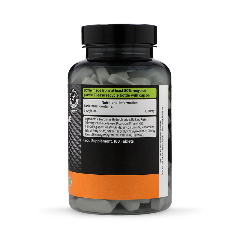 L-Arginine 1000mg supplement 100 tablets, imported from the UK