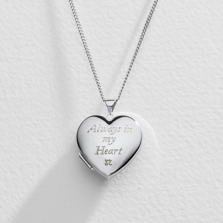 Moon & Back 925 silver 9ct gold heart photo locket UK version