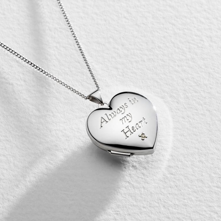 Moon & Back 925 silver 9ct gold heart photo locket UK version