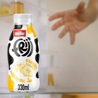 Muller Frijj banana milkshake 330ml, imported from the UK