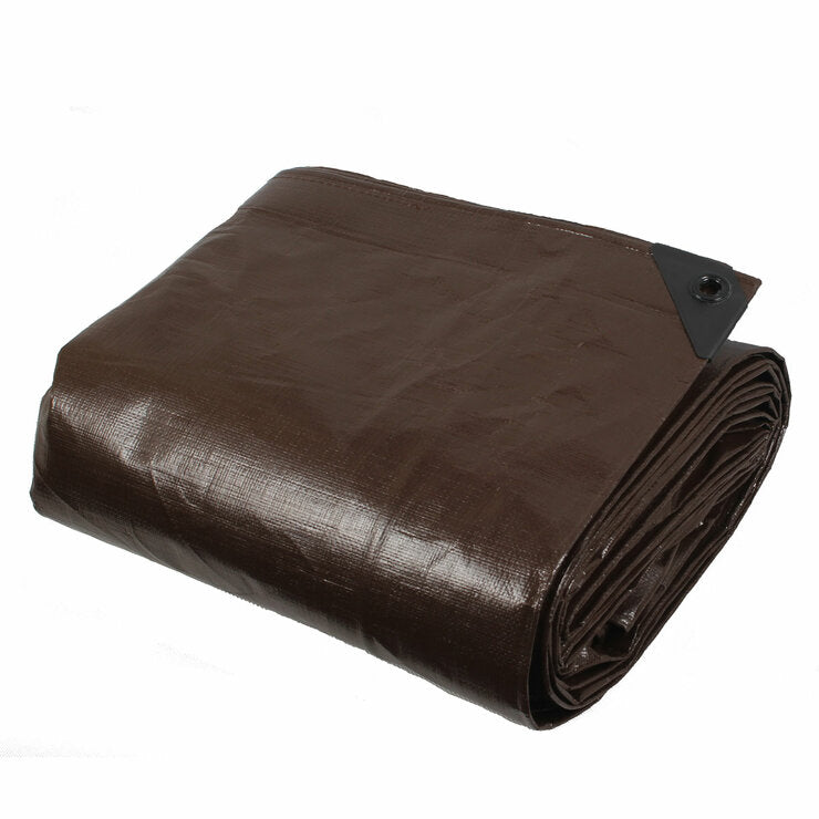 Heavy duty reversible brown and silver tarpaulin 12ft x 16ft, 2 pack, UK version