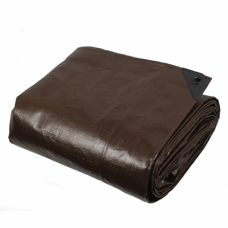 Heavy duty reversible brown and silver tarpaulin 12ft x 16ft, 2 pack, UK version