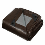 Heavy duty reversible brown and silver tarpaulin 12ft x 16ft, 2 pack, UK version