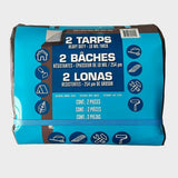 Heavy duty reversible brown and silver tarpaulin 12ft x 16ft, 2 pack, UK version