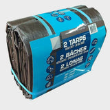 Heavy duty reversible brown and silver tarpaulin 12ft x 16ft, 2 pack, UK version