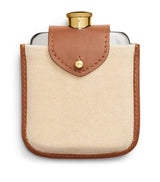 Harrods Decorative Hip Flask with Polo Player Design, Leather and Brass Hardware, 355ml- Buy online at McGrocer