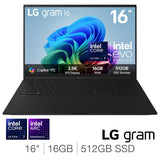 LG gram 16 inch laptop Intel Core Ultra 7 16GB 512GB, UK version