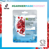 Garnier Moisture Bomb Pomegranate Hyaluronic Acid sheet mask 28g, UK version
