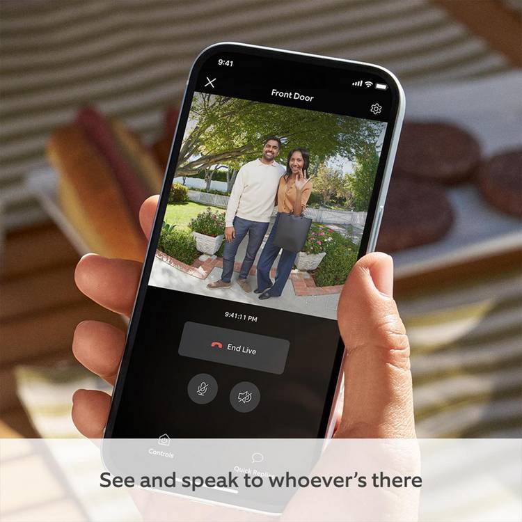 Ring video doorbell with chime satin nickel (British brand)