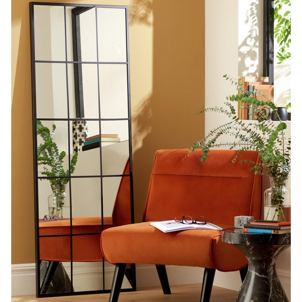 Habitat black windowpane wall mirror 140x60cm, UK version