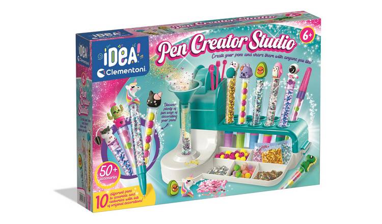 Clementoni Pen Creator Studio craft kit with pom poms and gems (British brand)