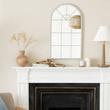 Habitat grey windowpane arch wall mirror 70x40cm - British product