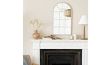 Argos Habitat Grey Windowpane Arch Wall Mirror - 70x40cm- Buy online at McGrocer