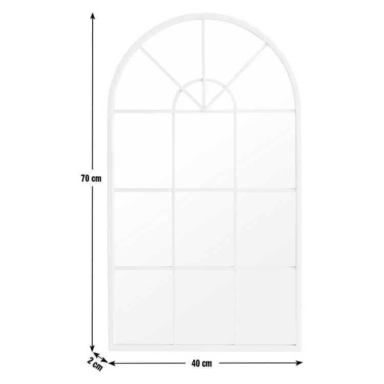 Habitat grey windowpane arch wall mirror 70x40cm - British product