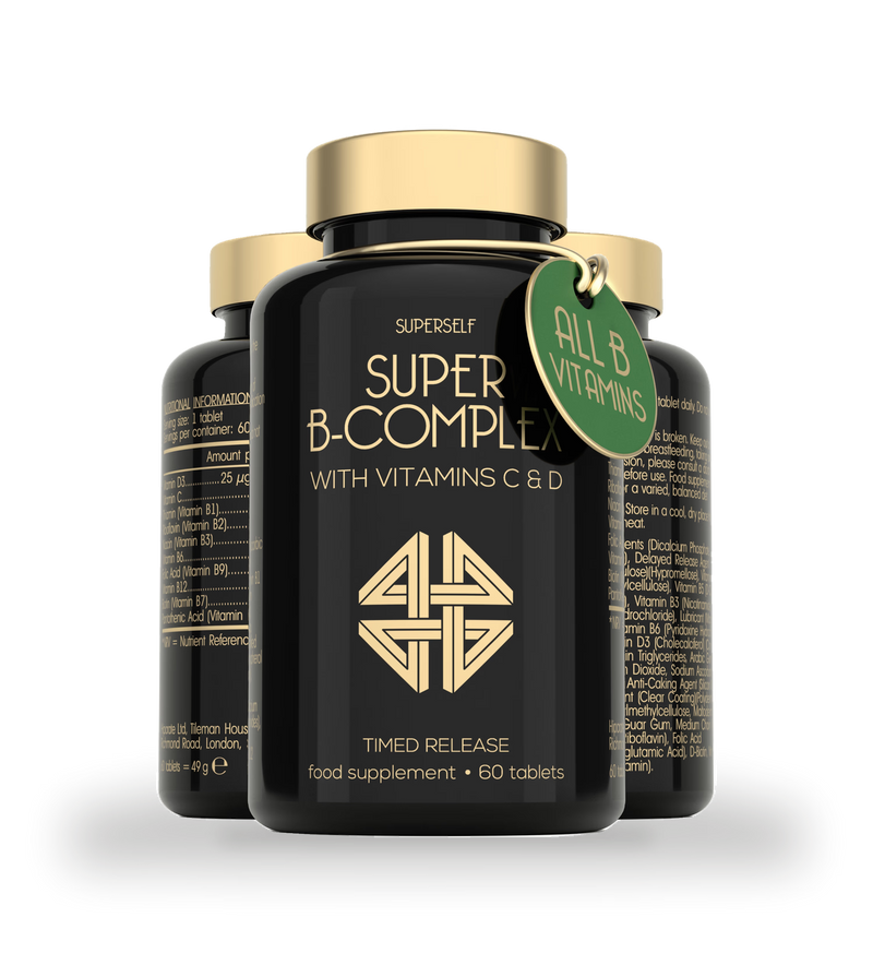SuperSelf Vitamin B Complex high strength with vitamins D and C 60 tablets (British brand)