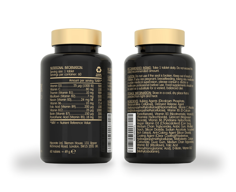 SuperSelf Vitamin B Complex high strength with vitamins D and C 60 tablets (British brand)