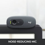 Logitech C270 HD webcam with universal clip and built-in microphone - British product
