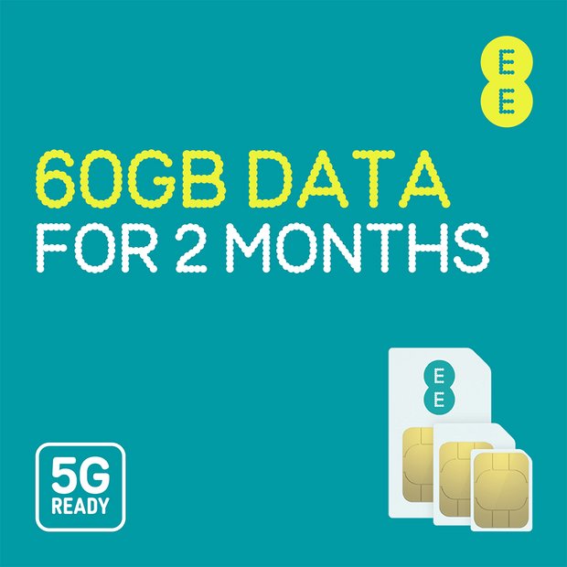 EE 60GB pay as you go data SIM card, imported from the UK