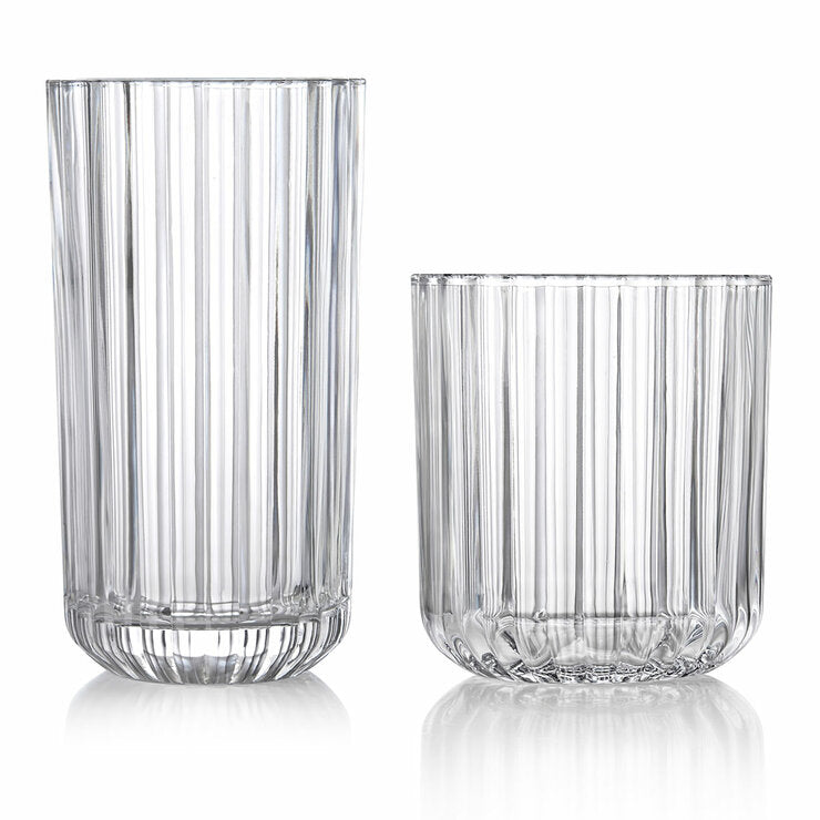 King Crystal Lotus drinkware set 16 pieces highball tumbler glasses (British brand)