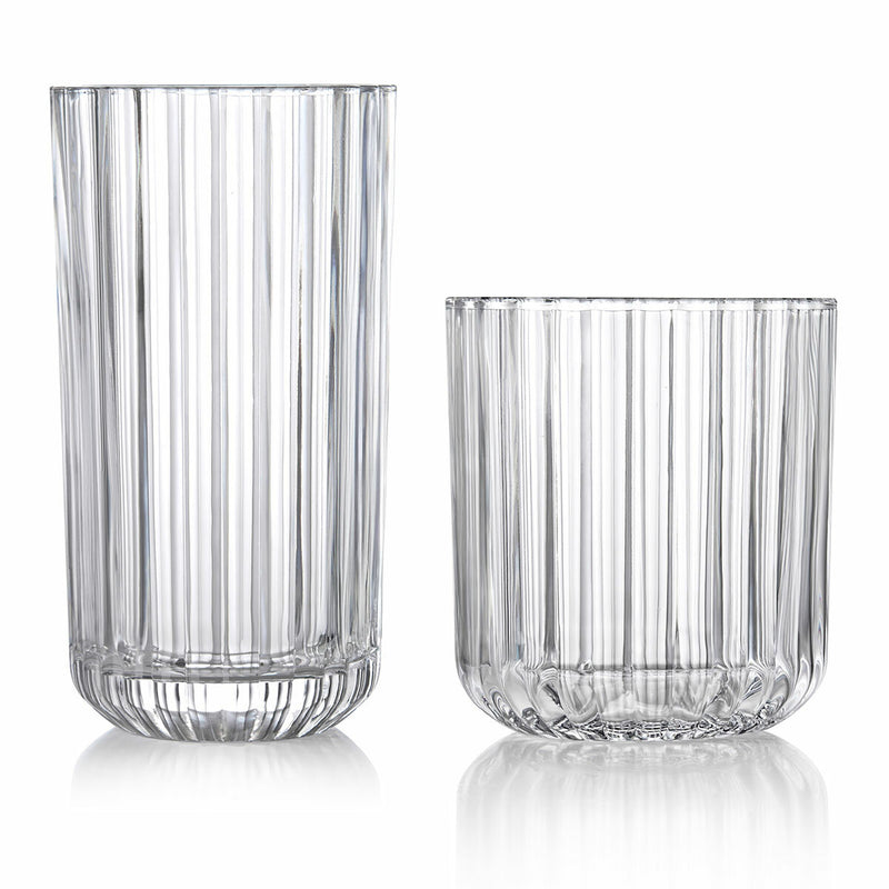 King Crystal Lotus drinkware set 16 pieces highball tumbler glasses (British brand)