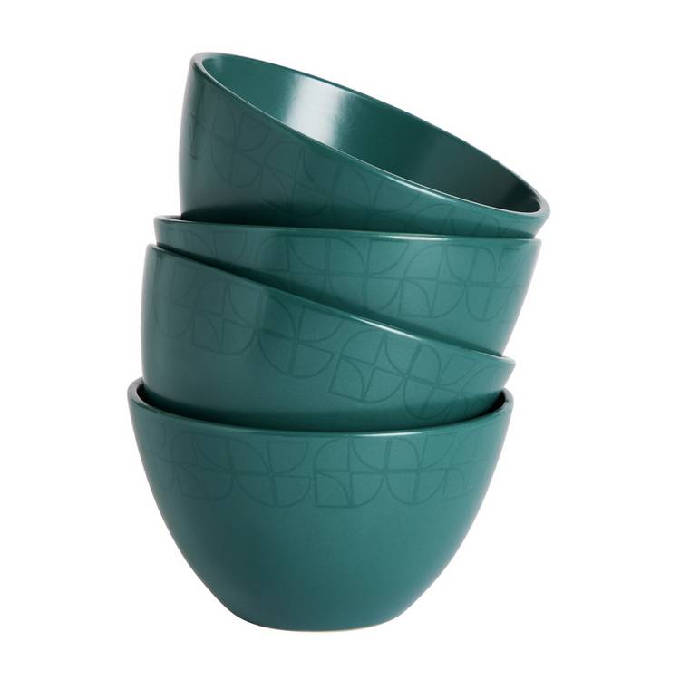 Argos Home Geo 16 piece dinner set in teal, UK version