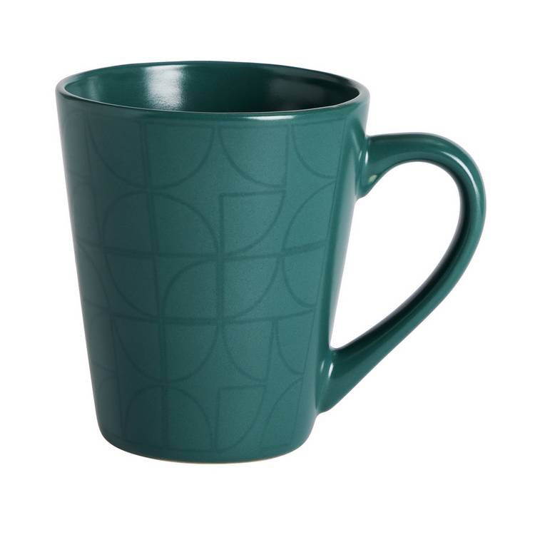 Argos Home Geo 16 piece dinner set in teal, UK version