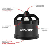 AnySharp black knife sharpener, imported from the UK