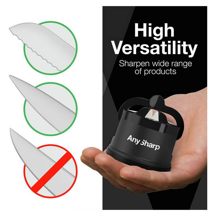AnySharp black knife sharpener, imported from the UK