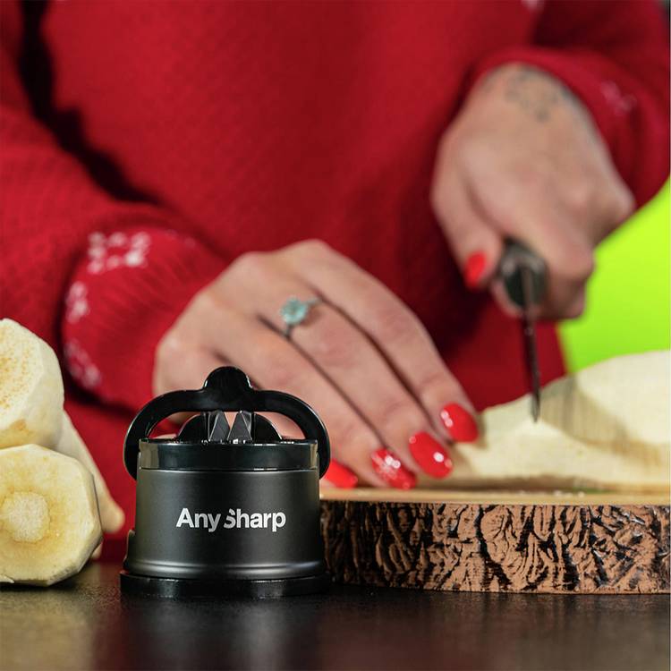 AnySharp black knife sharpener, imported from the UK