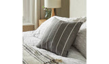 Argos Habitat Yarn Dye Stripe Cushion Charcoal 43x43cm- Buy online at McGrocer