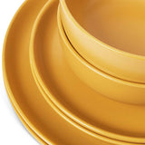Habitat dinner set matte glaze mustard 12 piece, UK version