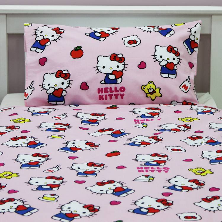 Hello Kitty pink kids bedding set single - British product