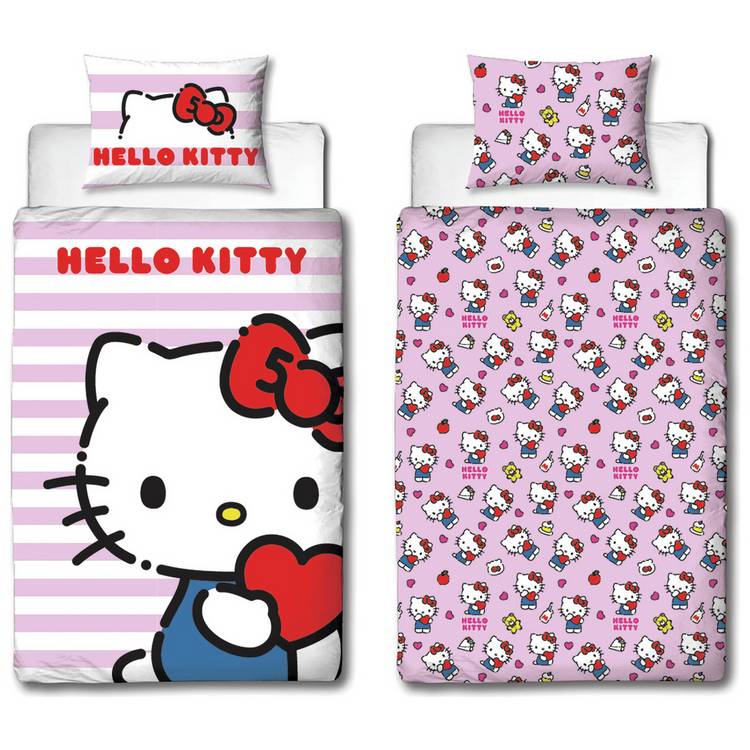 Hello Kitty pink kids bedding set single - British product