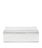 WOLF silver-plated iron jewellery box with detachable compartments and purple lining 7x25x20cm (British brand)