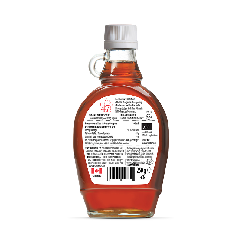 47 North organic maple syrup single source amber rich 250g - British product