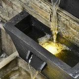 Brick tiered outdoor fountain with warm LEDs 86cm (British brand)