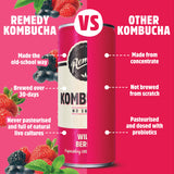 Remedy wild berry kombucha 4x330ml, imported from the UK